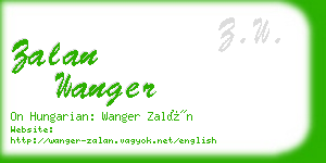 zalan wanger business card